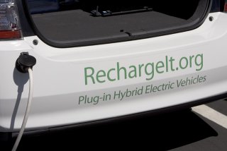 plug-in hybrid electric car being charged